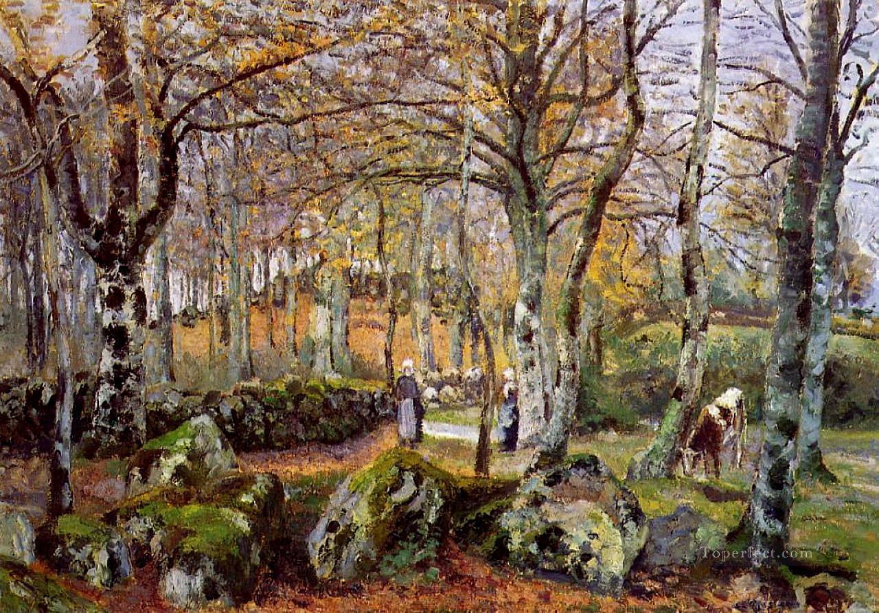 Paisaje con rocas Montfoucault 1874 Camille Pissarro Pintura al óleo